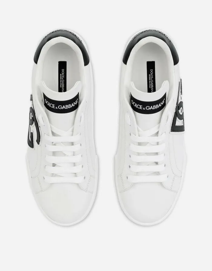 Dolce and Gabbana Sneakers Women Calfskin Portofino Sneakers With DG Logo Multicolor Dolce and Gabbana Sneakers Women Calfskin Portofino Sneakers With DG Logo Multicolor