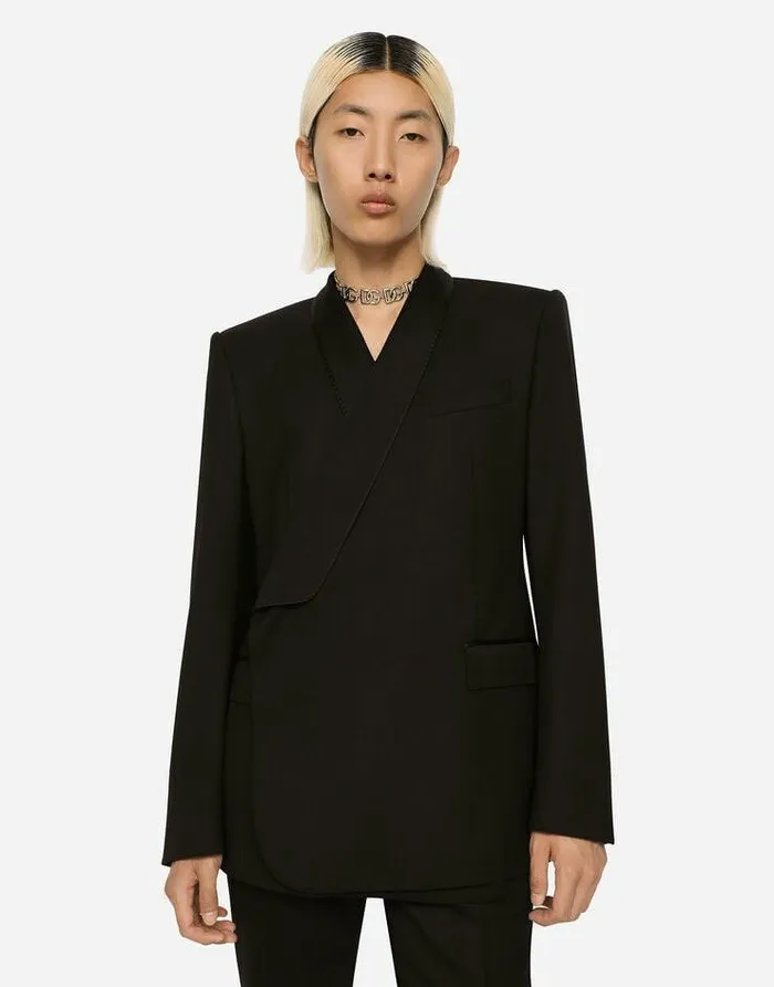 Dolce and Gabbana Suits And Blazers Men Doublebreasted Stretch Wool Siciliafit Jacket Black Dolce and Gabbana Suits And Blazers Men Doublebreasted Stretch Wool Siciliafit Jacket Black