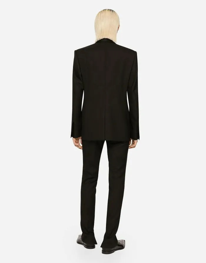 Dolce and Gabbana Suits And Blazers Men Doublebreasted Stretch Wool Siciliafit Jacket Black Dolce and Gabbana Suits And Blazers Men Doublebreasted Stretch Wool Siciliafit Jacket Black
