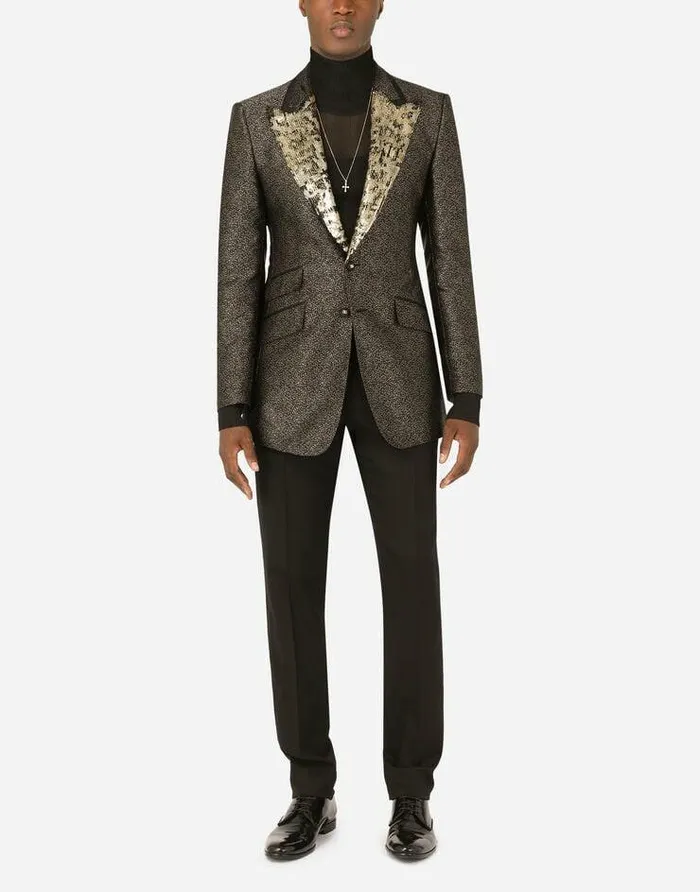 Dolce and Gabbana Suits And Blazers Men Lam Jacquard Beatfit Jacket Multicolor Dolce and Gabbana Suits And Blazers Men Lam Jacquard Beatfit Jacket Multicolor