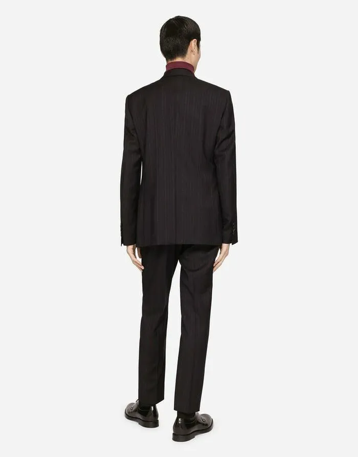 Dolce and Gabbana Suits And Blazers Men Pinstripe Wool Martinifit Jacket Multicolor Dolce and Gabbana Suits And Blazers Men Pinstripe Wool Martinifit Jacket Multicolor