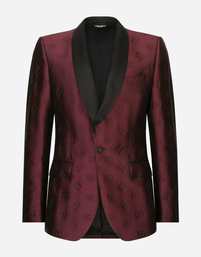 Dolce and Gabbana Suits And Blazers Men Singlebreasted Siciliafit Tuxedo Suit With DG Monogram Purple Dolce and Gabbana Suits And Blazers Men Singlebreasted Siciliafit Tuxedo Suit With DG Monogram Purple