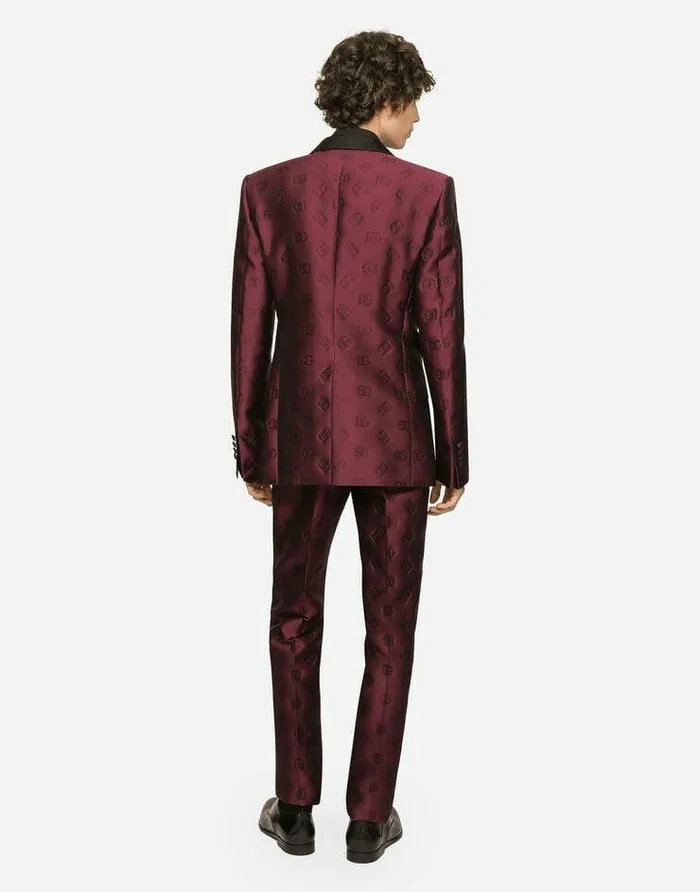 Dolce and Gabbana Suits And Blazers Men Singlebreasted Siciliafit Tuxedo Suit With DG Monogram Purple Dolce and Gabbana Suits And Blazers Men Singlebreasted Siciliafit Tuxedo Suit With DG Monogram Purple