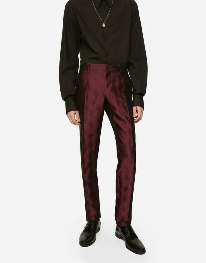 Dolce and Gabbana Suits And Blazers Men Singlebreasted Siciliafit Tuxedo Suit With DG Monogram Purple Dolce and Gabbana Suits And Blazers Men Singlebreasted Siciliafit Tuxedo Suit With DG Monogram Purple