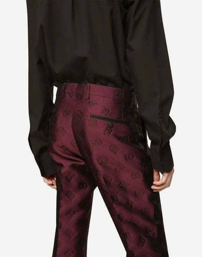 Dolce and Gabbana Suits And Blazers Men Singlebreasted Siciliafit Tuxedo Suit With DG Monogram Purple Dolce and Gabbana Suits And Blazers Men Singlebreasted Siciliafit Tuxedo Suit With DG Monogram Purple
