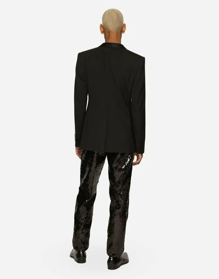 Dolce and Gabbana Suits And Blazers Men Singlebreasted Stretch Wool Siciliafit Tuxedo Jacket Black Dolce and Gabbana Suits And Blazers Men Singlebreasted Stretch Wool Siciliafit Tuxedo Jacket Black
