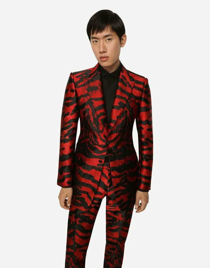 Dolce and Gabbana Suits And Blazers Men Singlebreasted Tigerdesign Lam Jacquard Beatfit Jacket Multicolor Dolce and Gabbana Suits And Blazers Men Singlebreasted Tigerdesign Lam Jacquard Beatfit Jacket Multicolor