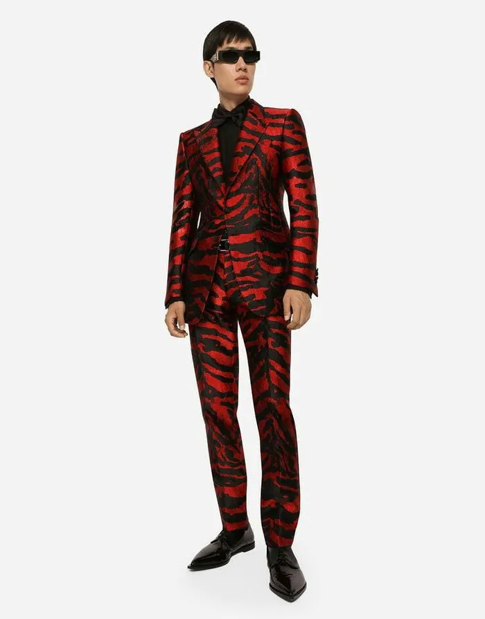 Dolce and Gabbana Suits And Blazers Men Singlebreasted Tigerdesign Lam Jacquard Beatfit Jacket Multicolor Dolce and Gabbana Suits And Blazers Men Singlebreasted Tigerdesign Lam Jacquard Beatfit Jacket Multicolor