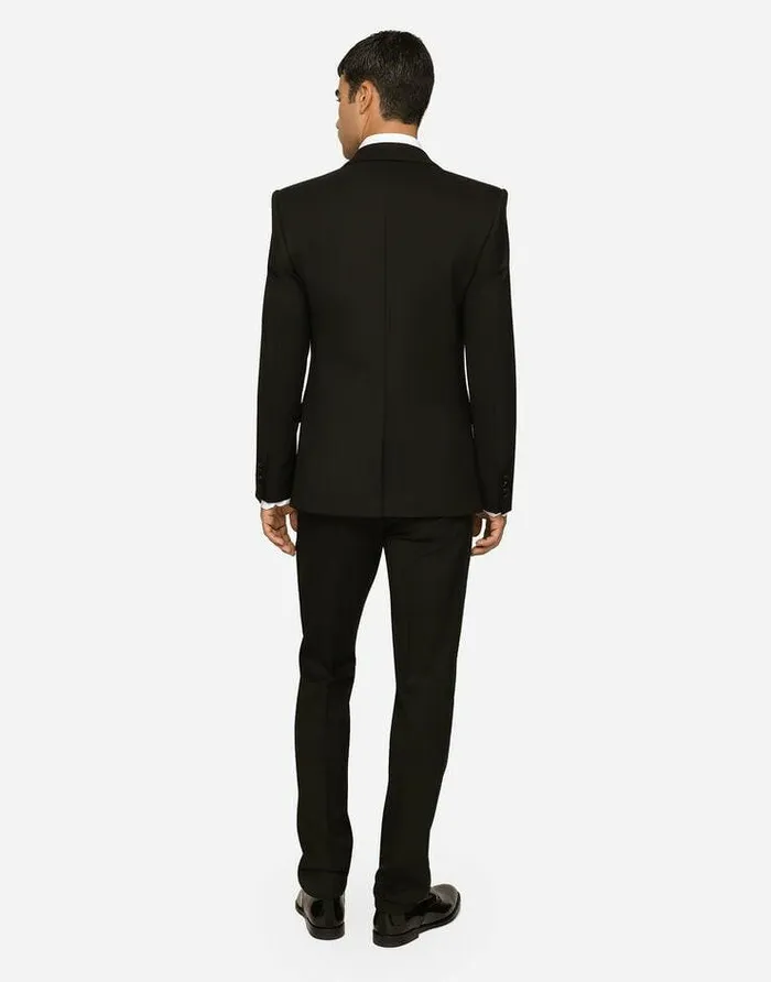 Dolce and Gabbana Suits And Blazers Men Threepiece Siciliafit Suit In Stretch Wool Black Dolce and Gabbana Suits And Blazers Men Threepiece Siciliafit Suit In Stretch Wool Black