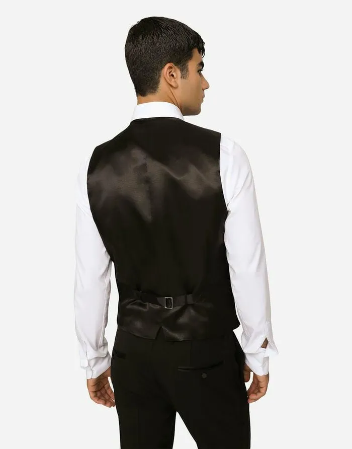 Dolce and Gabbana Suits And Blazers Men Threepiece Siciliafit Suit In Stretch Wool Black Dolce and Gabbana Suits And Blazers Men Threepiece Siciliafit Suit In Stretch Wool Black