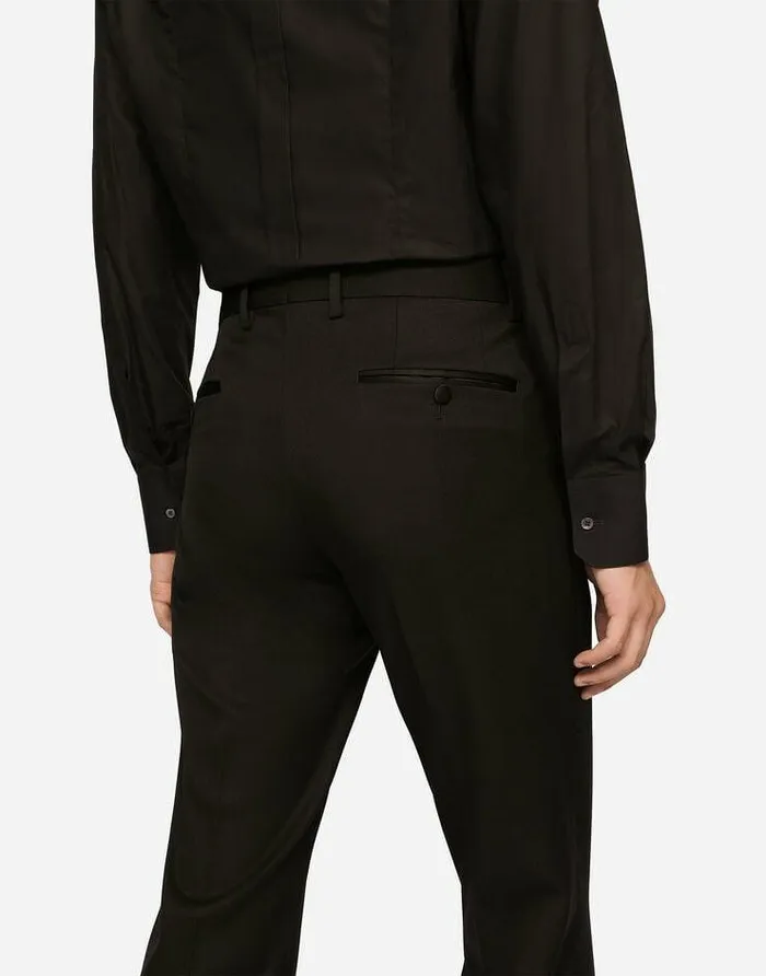 Dolce and Gabbana Suits And Blazers Men Wool Siciliafit Suit With Rhinestones Black Dolce and Gabbana Suits And Blazers Men Wool Siciliafit Suit With Rhinestones Black