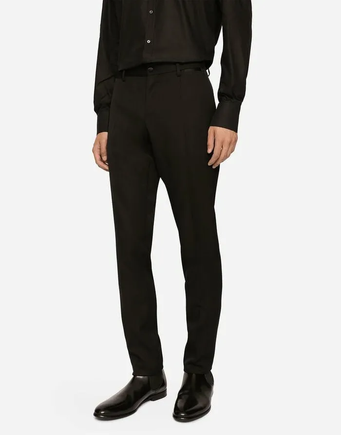 Dolce and Gabbana Suits And Blazers Men Wool Siciliafit Suit With Rhinestones Black Dolce and Gabbana Suits And Blazers Men Wool Siciliafit Suit With Rhinestones Black