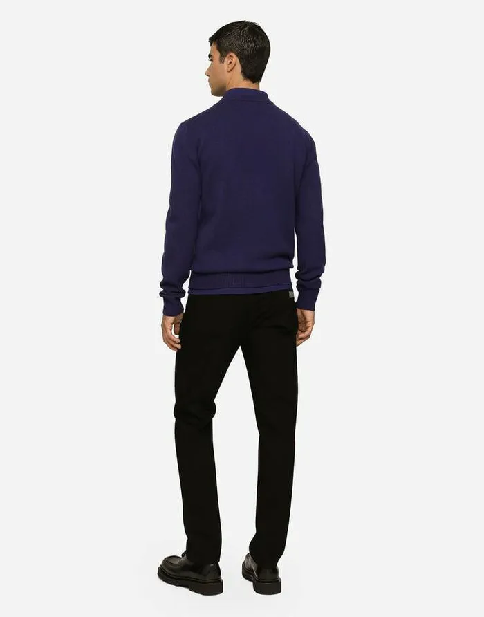 Dolce and Gabbana Sweaters And Cardigans Men Wool And Cashmere Roundneck Sweater Blue Dolce and Gabbana Sweaters And Cardigans Men Wool And Cashmere Roundneck Sweater Blue