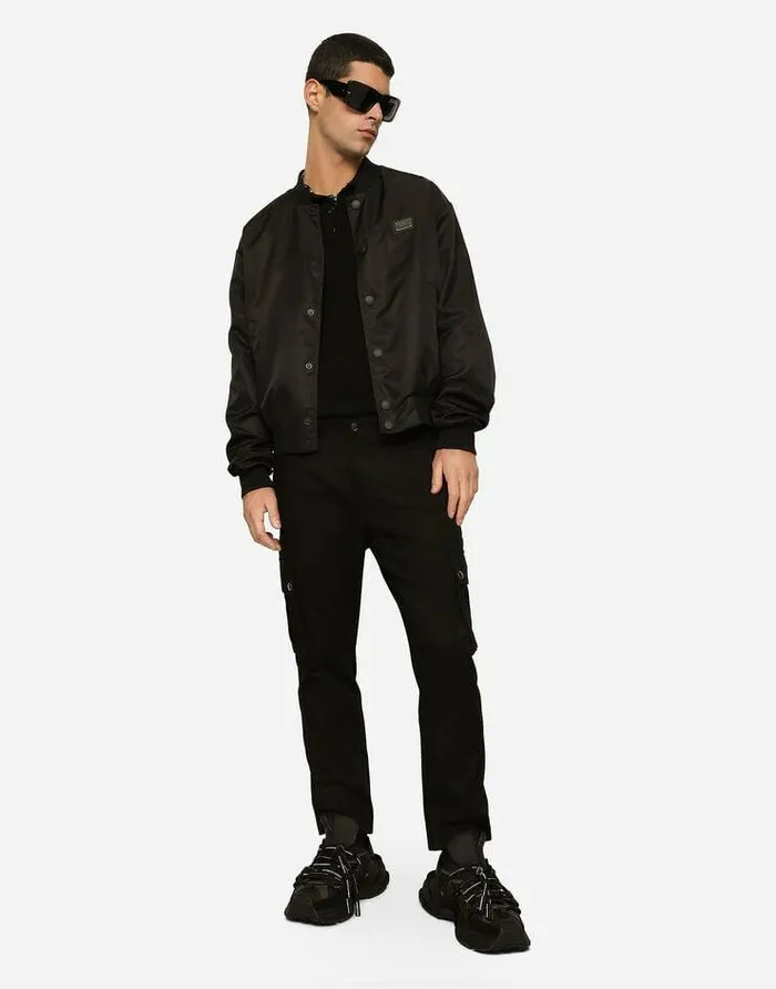 Dolce and Gabbana Sweaters And Cardigans Men Wool Poloshirt With Branded Tag Black Dolce and Gabbana Sweaters And Cardigans Men Wool Poloshirt With Branded Tag Black