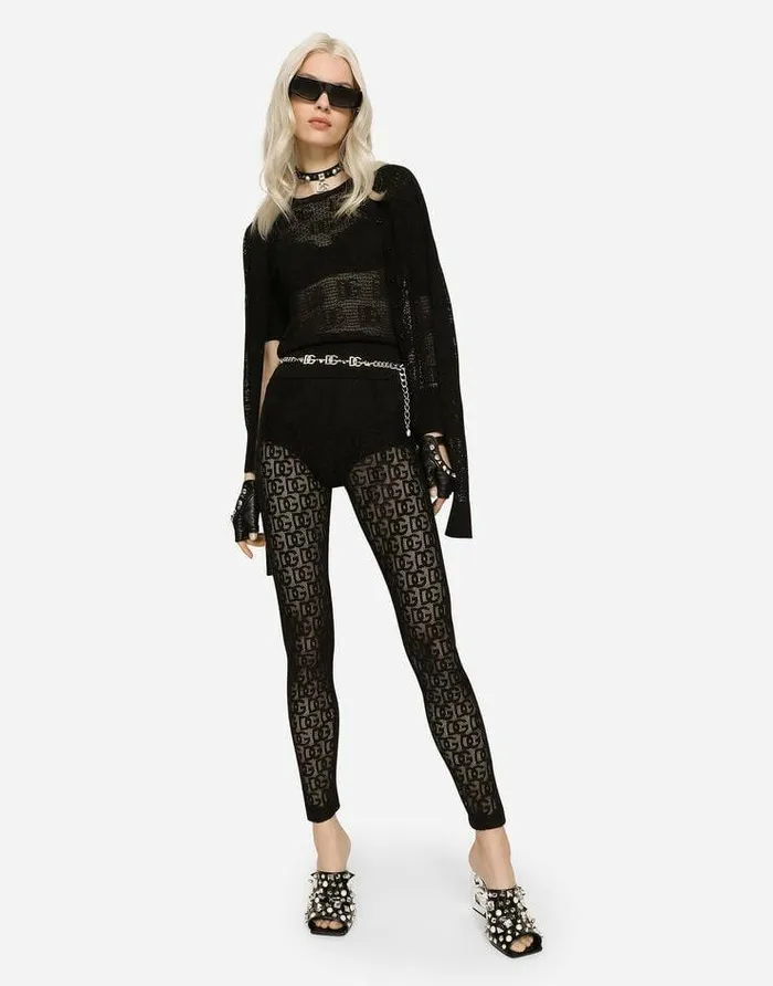 Dolce and Gabbana Sweaters And Cardigans Women Viscose Cardigan With Allover DG Logo Black Dolce and Gabbana Sweaters And Cardigans Women Viscose Cardigan With Allover DG Logo Black