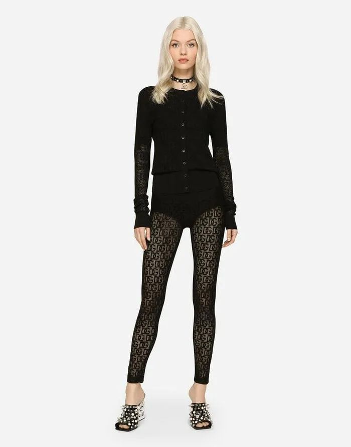 Dolce and Gabbana Sweaters And Cardigans Women Viscose Cardigan With Allover DG Logo Black Dolce and Gabbana Sweaters And Cardigans Women Viscose Cardigan With Allover DG Logo Black