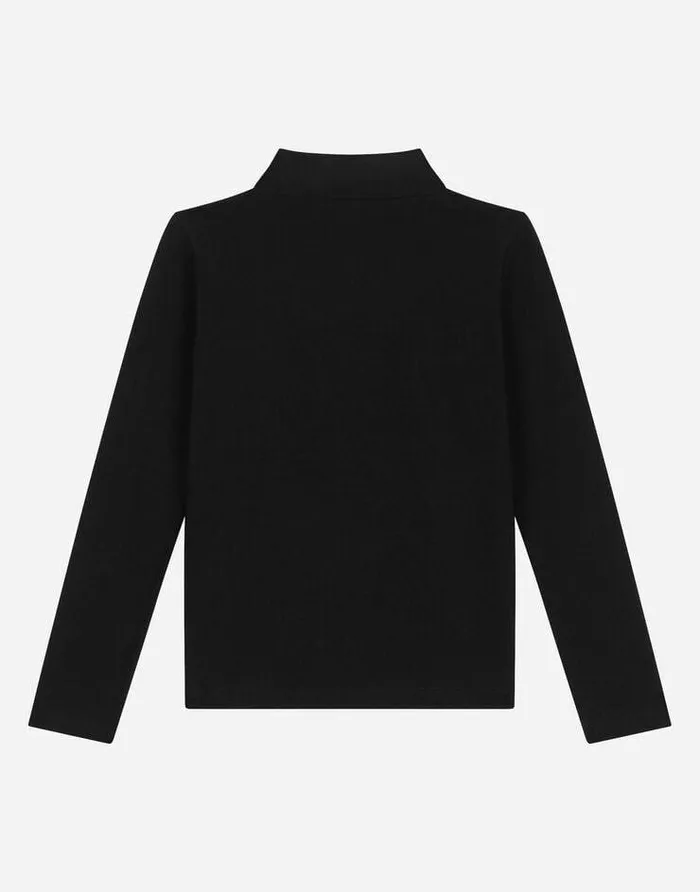 Dolce and Gabbana Sweaters Children Jersey Mock Turtleneck Black Dolce and Gabbana Sweaters Children Jersey Mock Turtleneck Black