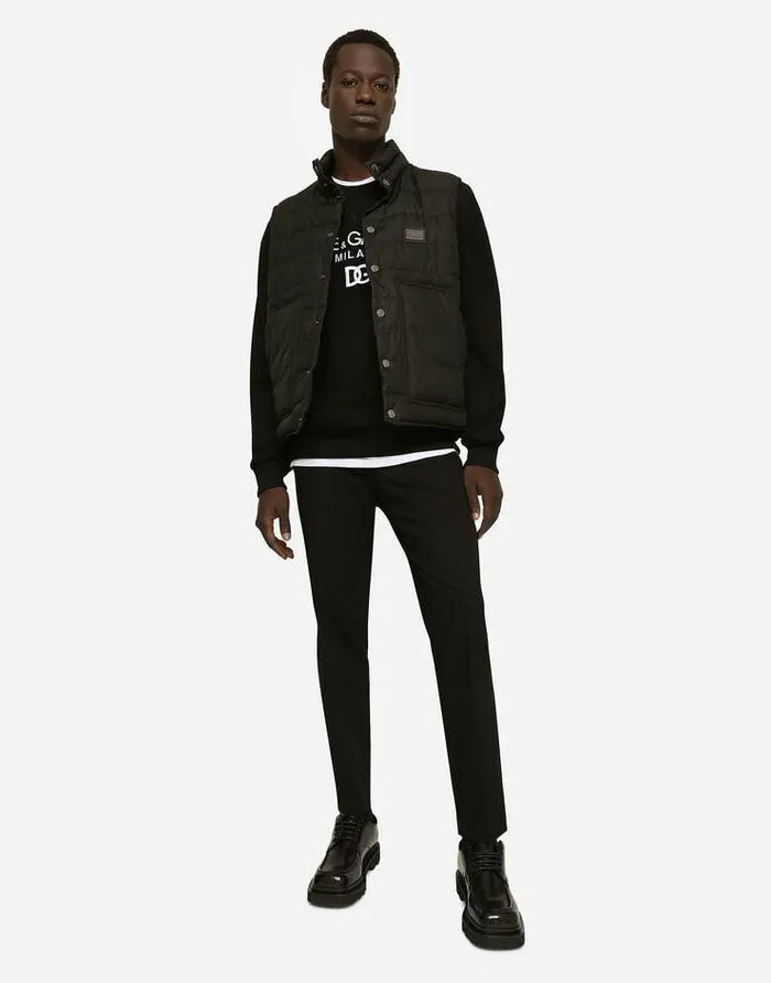 Dolce and Gabbana Sweatshirts Men Jersey Sweatshirt With DG Embroidery Black Dolce and Gabbana Sweatshirts Men Jersey Sweatshirt With DG Embroidery Black