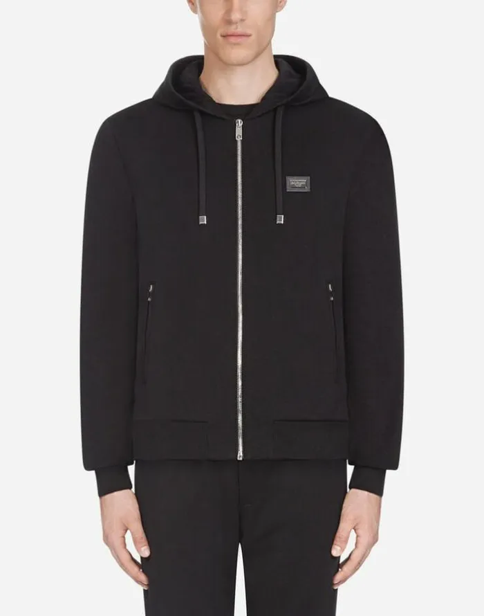 Dolce and Gabbana Sweatshirts Men Sweatshirt In Cotton Jersey Black Dolce and Gabbana Sweatshirts Men Sweatshirt In Cotton Jersey Black