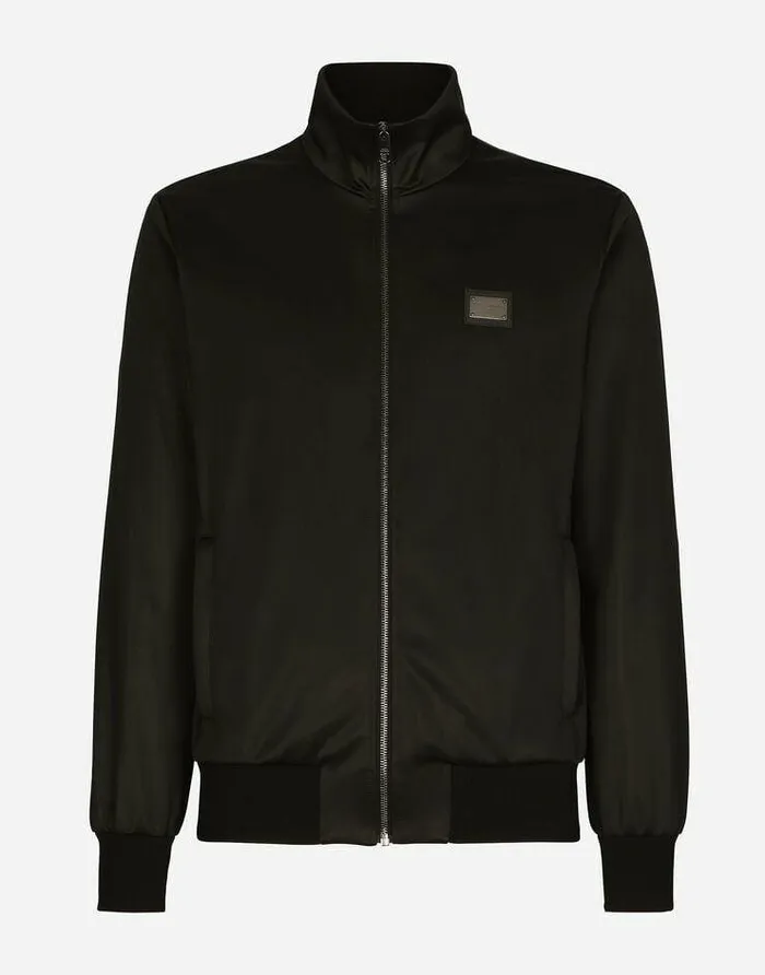 Dolce and Gabbana Sweatshirts Men Technical Jersey Sweatshirt With Branded Tag Black Dolce and Gabbana Sweatshirts Men Technical Jersey Sweatshirt With Branded Tag Black