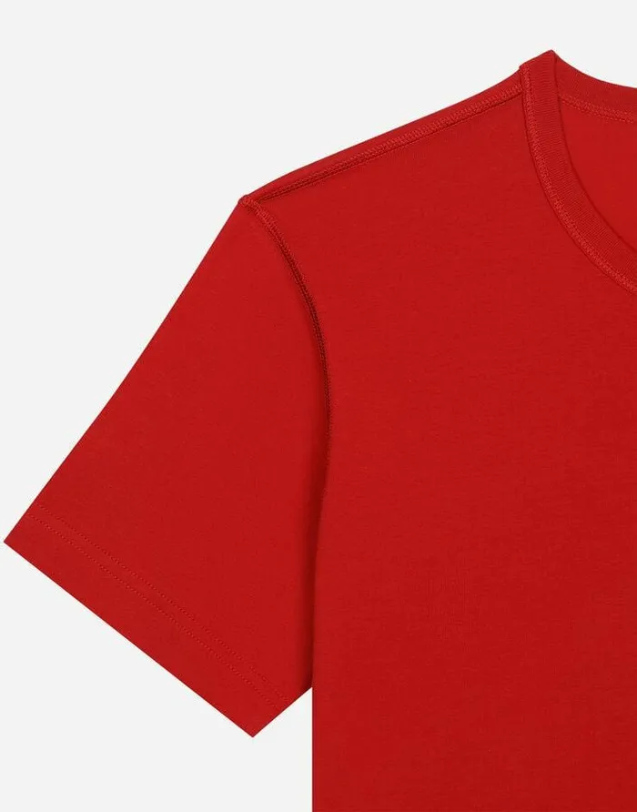 Dolce and Gabbana TShirts And Polos Men Cotton Tshirt With Branded Tag Red Dolce and Gabbana TShirts And Polos Men Cotton Tshirt With Branded Tag Red