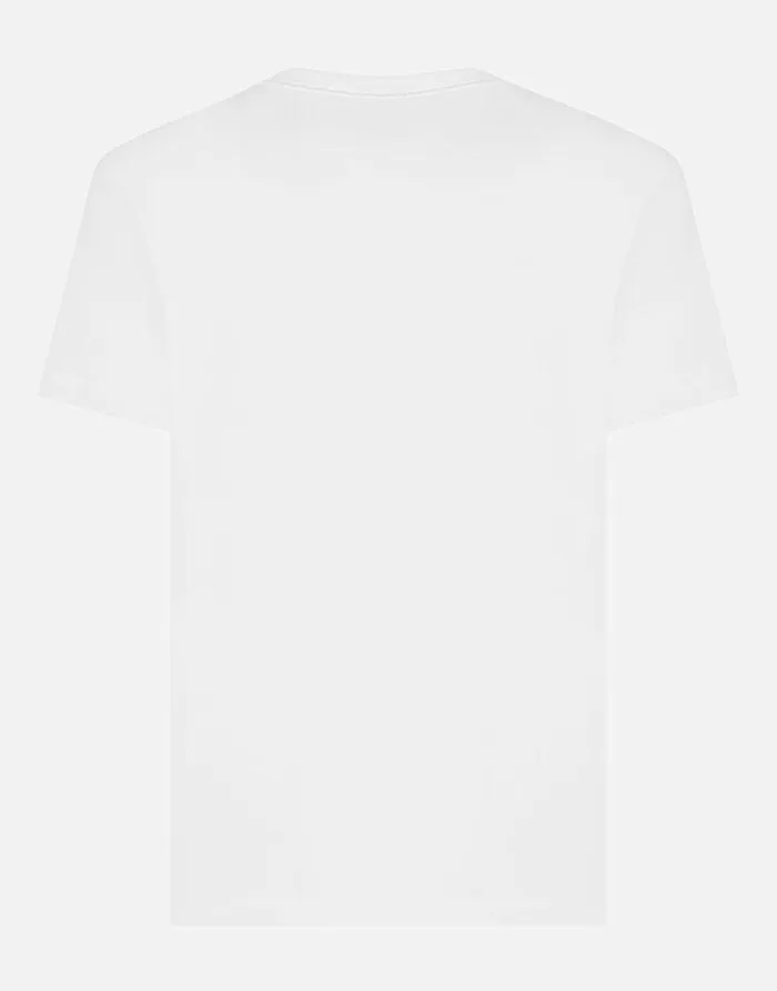 Dolce and Gabbana TShirts And Polos Men Cotton Tshirt With Branded Tag White Dolce and Gabbana TShirts And Polos Men Cotton Tshirt With Branded Tag White