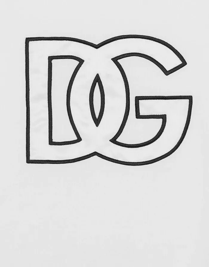Dolce and Gabbana TShirts And Polos Men Cotton Tshirt With DG Patch White Dolce and Gabbana TShirts And Polos Men Cotton Tshirt With DG Patch White