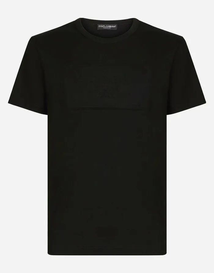 Dolce and Gabbana TShirts And Polos Men Cotton Tshirt With Embossed Logo Black Dolce and Gabbana TShirts And Polos Men Cotton Tshirt With Embossed Logo Black