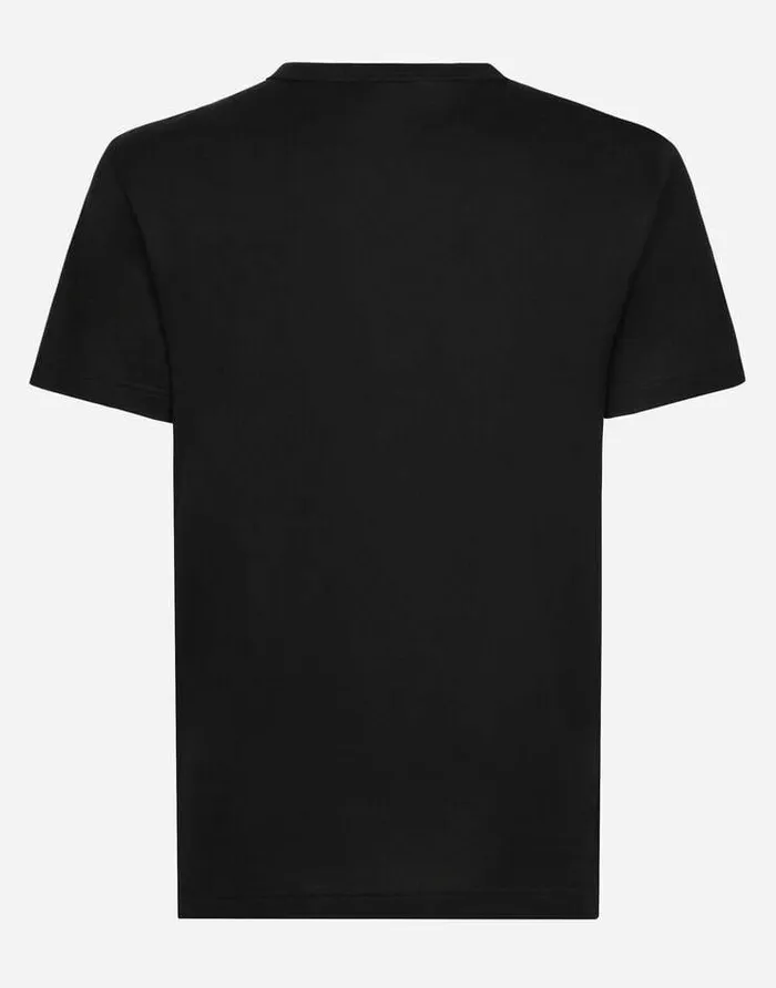 Dolce and Gabbana TShirts And Polos Men Cotton Tshirt With Embossed Logo Black Dolce and Gabbana TShirts And Polos Men Cotton Tshirt With Embossed Logo Black