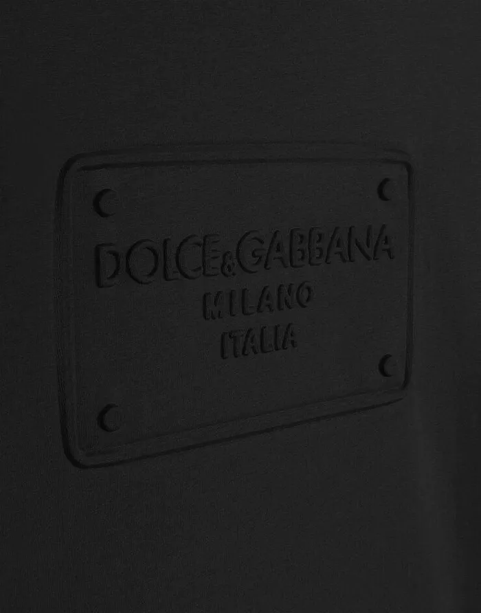 Dolce and Gabbana TShirts And Polos Men Cotton Tshirt With Embossed Logo Black Dolce and Gabbana TShirts And Polos Men Cotton Tshirt With Embossed Logo Black