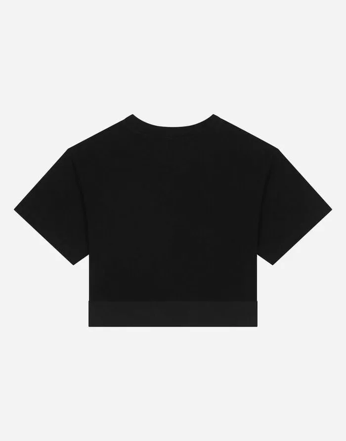 Dolce and Gabbana TShirts And Sweatshirts Children Jersey Tshirt With Branded Elastic Black Dolce and Gabbana TShirts And Sweatshirts Children Jersey Tshirt With Branded Elastic Black