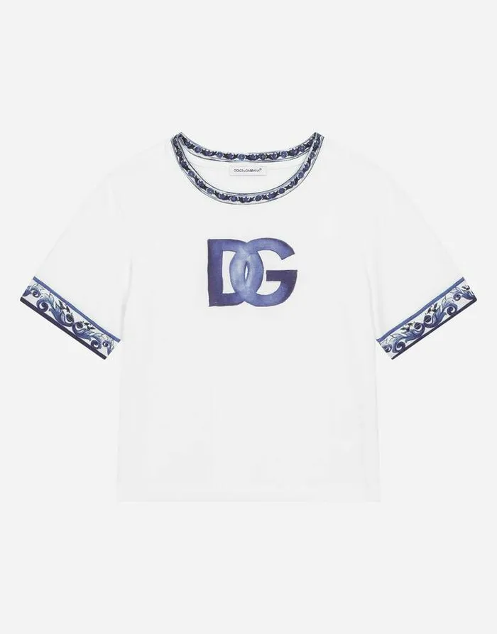 Dolce and Gabbana TShirts And Sweatshirts Children Jersey Tshirt With DG Logo Multicolor Dolce and Gabbana TShirts And Sweatshirts Children Jersey Tshirt With DG Logo Multicolor