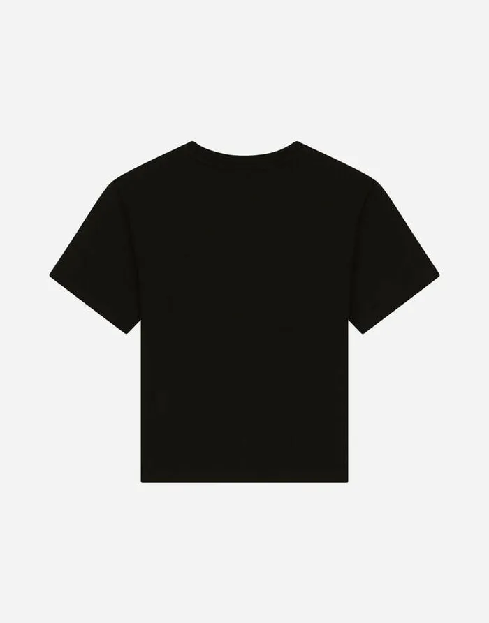 Dolce and Gabbana TShirts And Sweatshirts Children Jersey Tshirt With Heatsealed Logo Print Black Dolce and Gabbana TShirts And Sweatshirts Children Jersey Tshirt With Heatsealed Logo Print Black