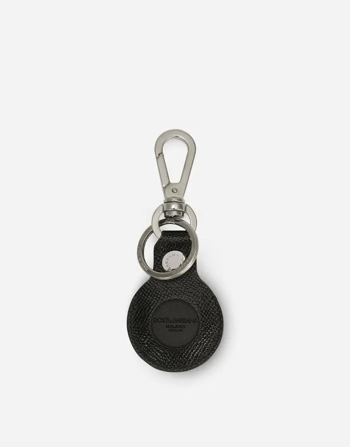 Dolce and Gabbana Technology WomenMen Dauphine Calfskin Air Tag Black Dolce and Gabbana Technology WomenMen Dauphine Calfskin Air Tag Black