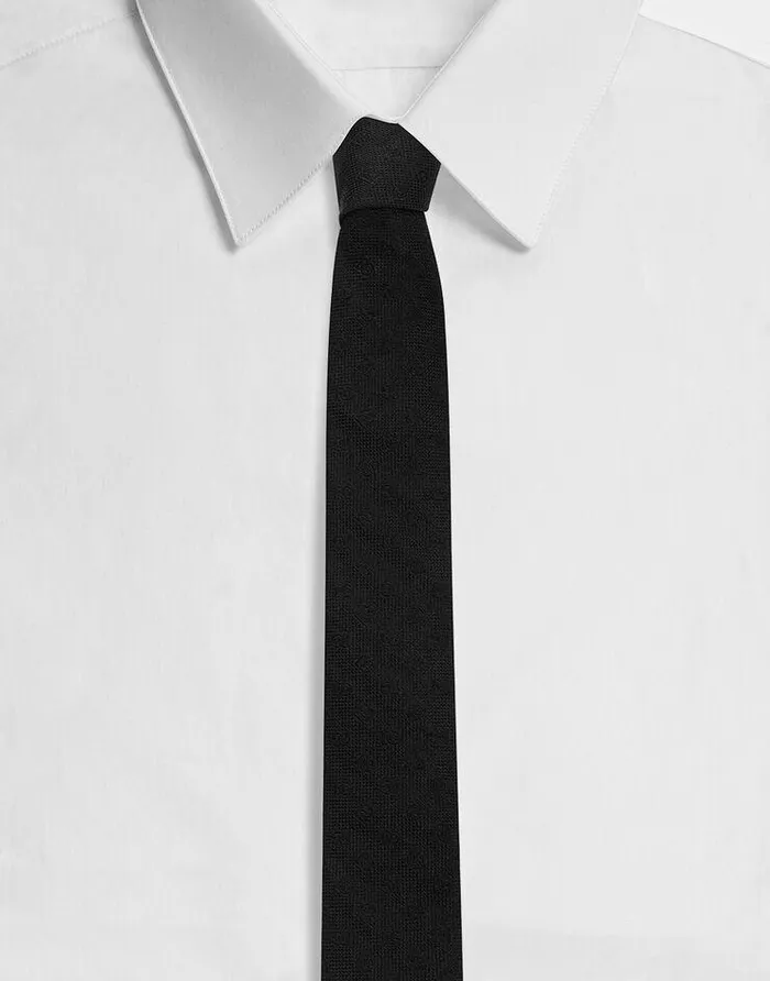 Dolce and Gabbana Ties And Pocket Squares Men 6cm Silk Blade With Tie Print Black Dolce and Gabbana Ties And Pocket Squares Men 6cm Silk Blade With Tie Print Black