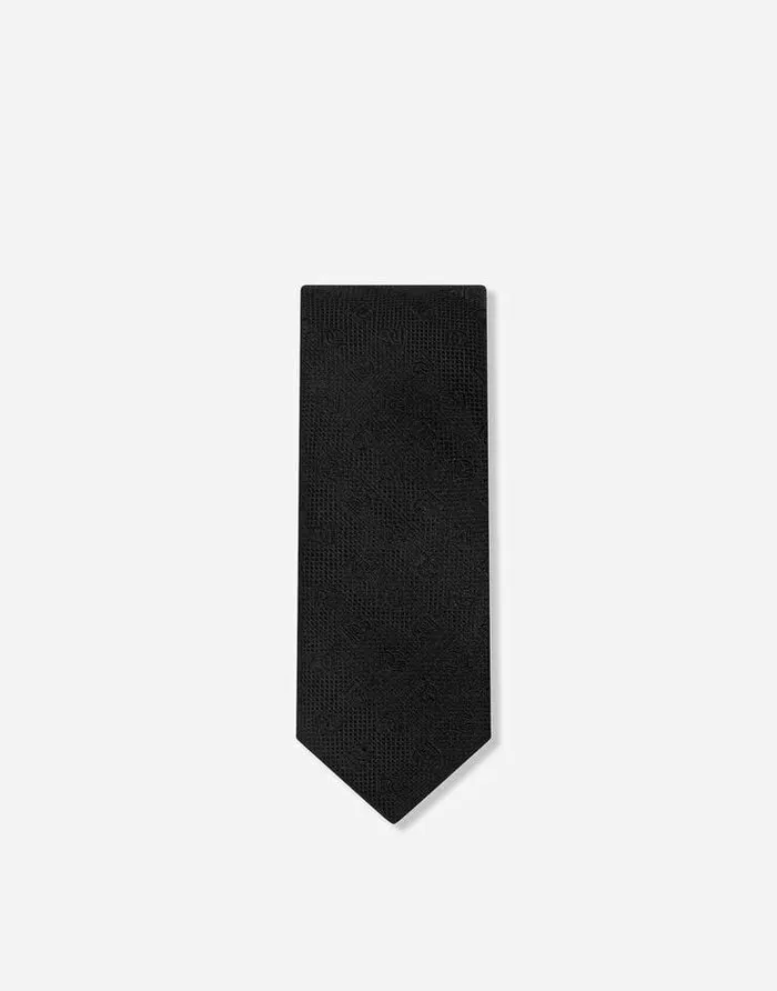 Dolce and Gabbana Ties And Pocket Squares Men 6cm Silk Blade With Tie Print Black Dolce and Gabbana Ties And Pocket Squares Men 6cm Silk Blade With Tie Print Black