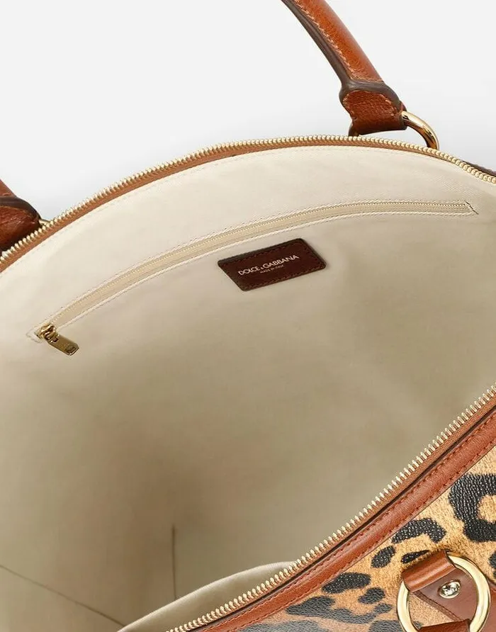 Dolce and Gabbana Totes WomenMen Medium Leopardprint Crespo Shopper With Branded Plate Multicolor Dolce and Gabbana Totes WomenMen Medium Leopardprint Crespo Shopper With Branded Plate Multicolor