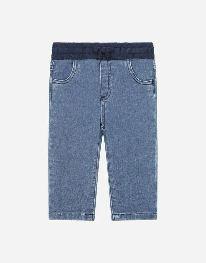 Dolce and Gabbana Trousers And Shorts Children Blue Stretch Denim Jeans With Logo Tag Multicolor Dolce and Gabbana Trousers And Shorts Children Blue Stretch Denim Jeans With Logo Tag Multicolor