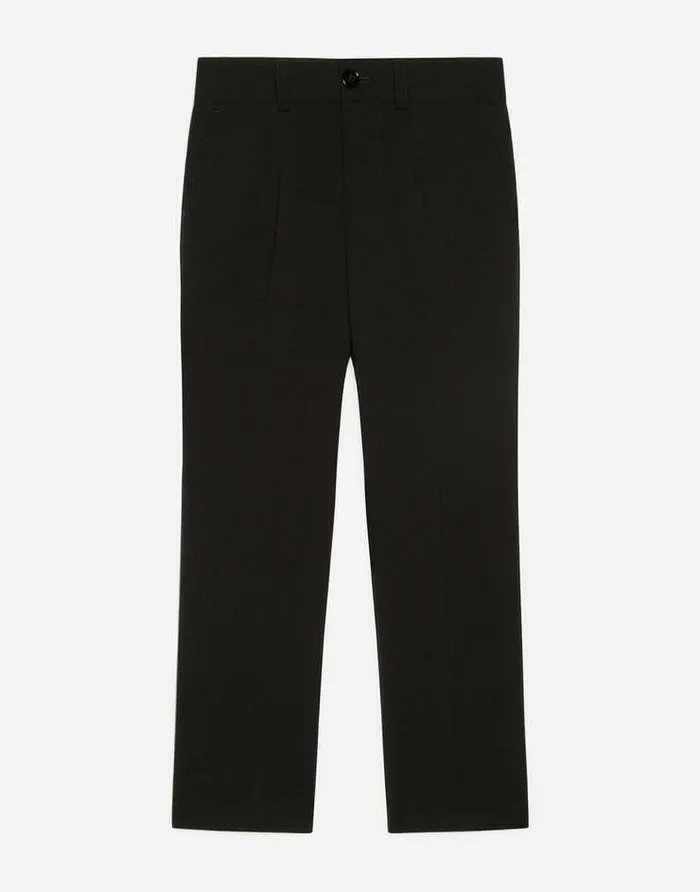 Dolce and Gabbana Trousers And Shorts Children Stretch Wool Pants Black