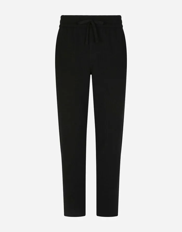 Dolce and Gabbana Trousers And Shorts Men Cashmere Jogging Pants With DG Logo Black Dolce and Gabbana Trousers And Shorts Men Cashmere Jogging Pants With DG Logo Black
