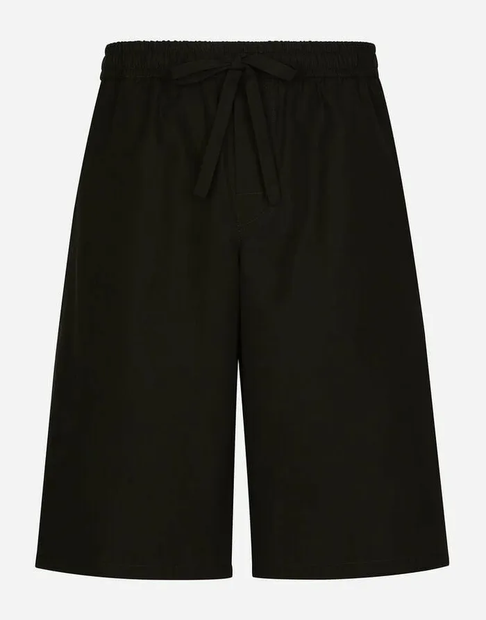 Dolce and Gabbana Trousers And Shorts Men Cotton Jogging Shorts With Logo Tag Black Dolce and Gabbana Trousers And Shorts Men Cotton Jogging Shorts With Logo Tag Black