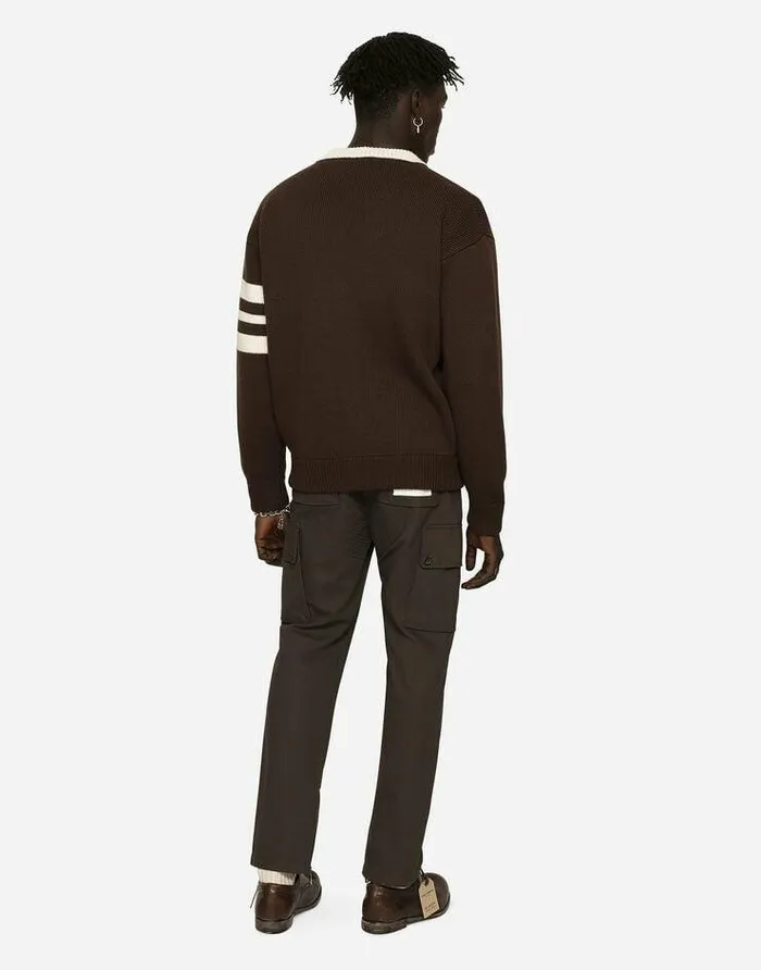 Dolce and Gabbana Trousers And Shorts Men Cotton Twill Cargo Biker Pants Brown Dolce and Gabbana Trousers And Shorts Men Cotton Twill Cargo Biker Pants Brown