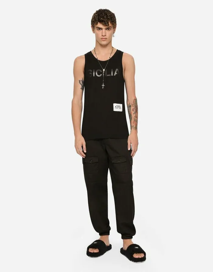 Dolce and Gabbana Trousers And Shorts Men Garmentdyed Cotton Cargo Pants Black Dolce and Gabbana Trousers And Shorts Men Garmentdyed Cotton Cargo Pants Black