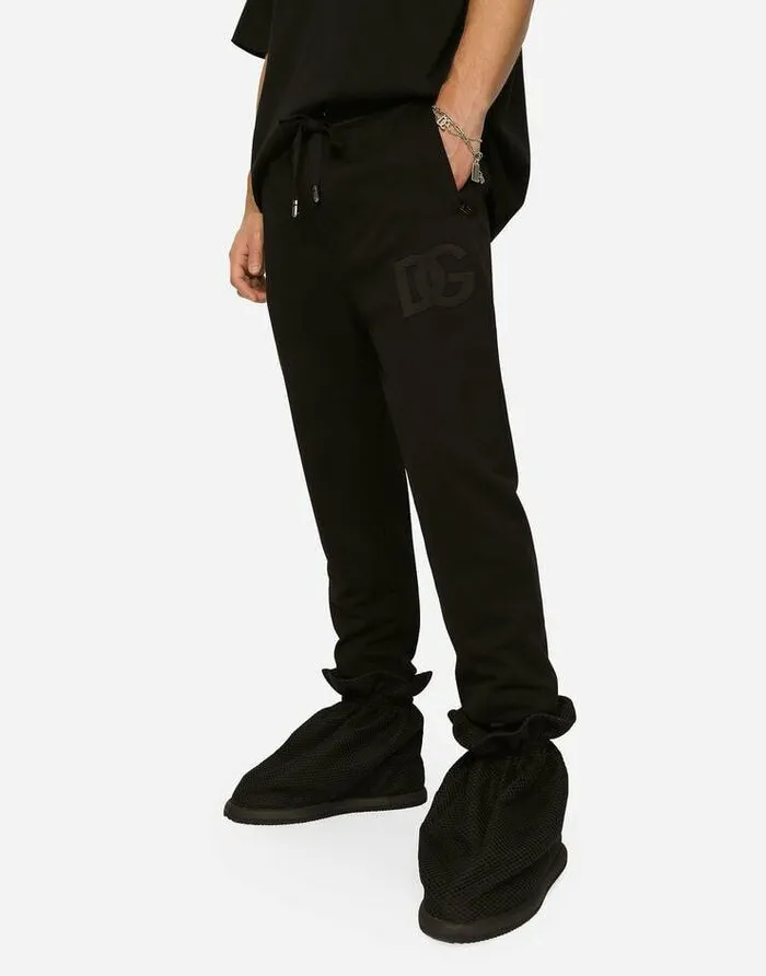 Dolce and Gabbana Trousers And Shorts Men Jogging Pants With DG Monogram And DG Embroidery Black Dolce and Gabbana Trousers And Shorts Men Jogging Pants With DG Monogram And DG Embroidery Black