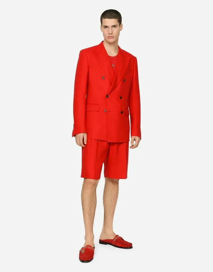 Dolce and Gabbana Trousers And Shorts Men Linen Shorts Bordeaux Dolce and Gabbana Trousers And Shorts Men Linen Shorts Bordeaux
