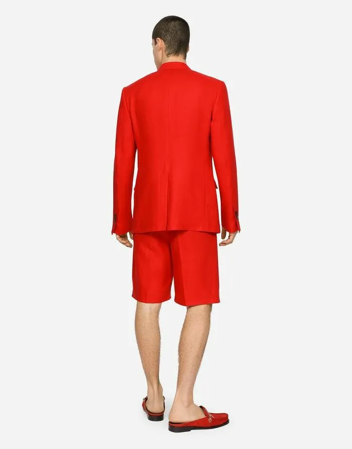 Dolce and Gabbana Trousers And Shorts Men Linen Shorts Bordeaux Dolce and Gabbana Trousers And Shorts Men Linen Shorts Bordeaux