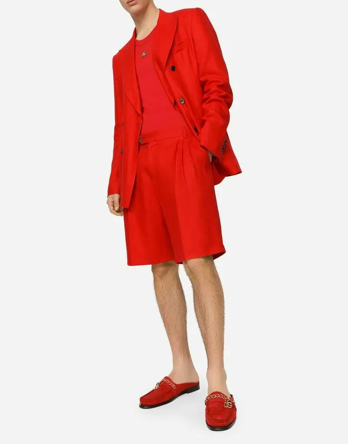 Dolce and Gabbana Trousers And Shorts Men Linen Shorts Bordeaux Dolce and Gabbana Trousers And Shorts Men Linen Shorts Bordeaux