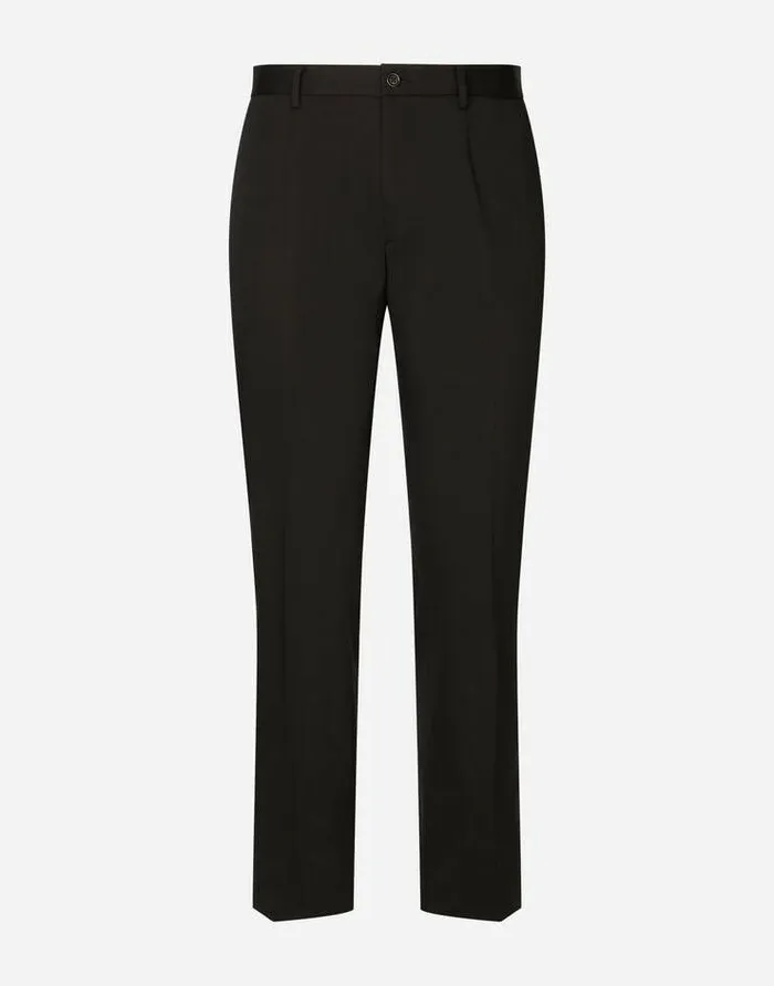Dolce and Gabbana Trousers And Shorts Men Stretch Cotton Pants With Branded Tag Black Dolce and Gabbana Trousers And Shorts Men Stretch Cotton Pants With Branded Tag Black
