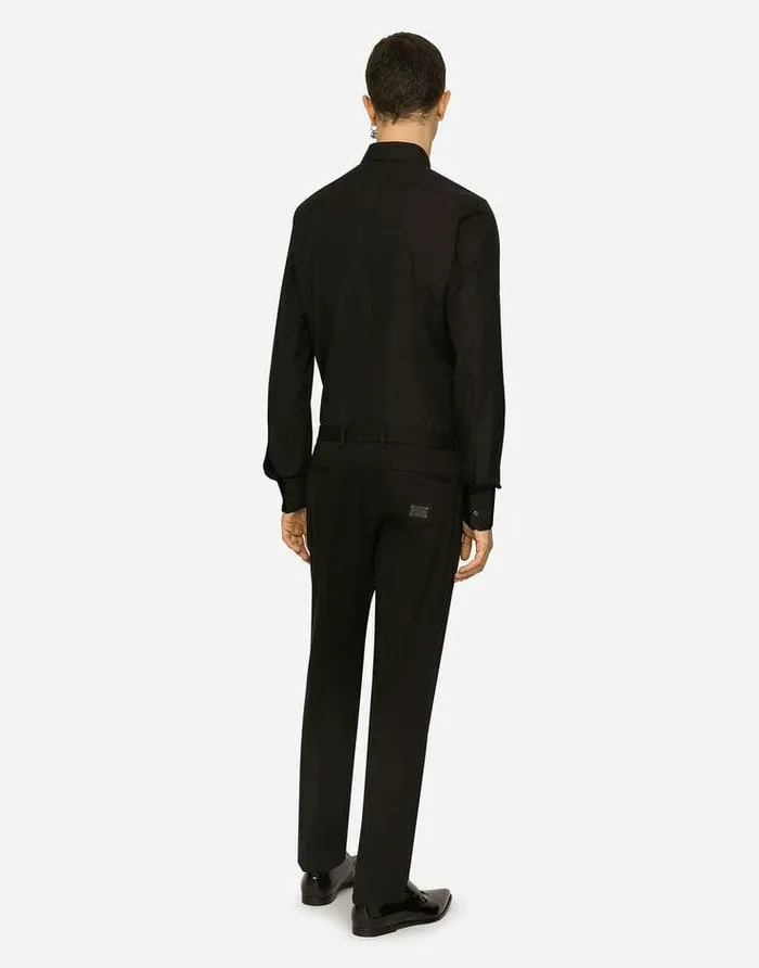 Dolce and Gabbana Trousers And Shorts Men Stretch Cotton Pants With Branded Tag Black Dolce and Gabbana Trousers And Shorts Men Stretch Cotton Pants With Branded Tag Black