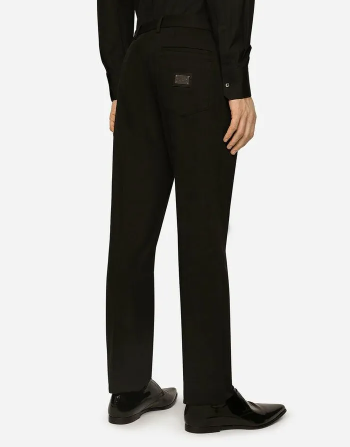 Dolce and Gabbana Trousers And Shorts Men Stretch Cotton Pants With Branded Tag Black Dolce and Gabbana Trousers And Shorts Men Stretch Cotton Pants With Branded Tag Black